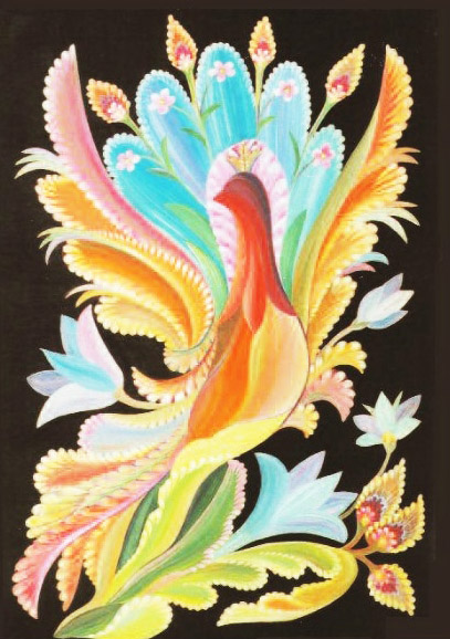 «Жар-птиця». 2003. Деревостружкова плита, змішана техніка